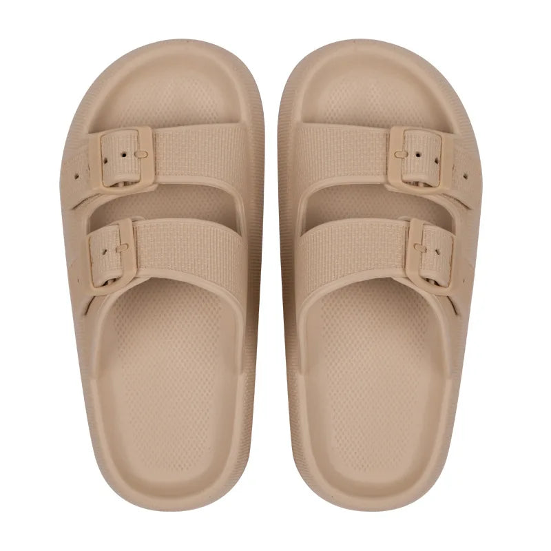 Asgard Summer Platform Sandals for Women Fashion Soft Cloud Beach Slippers with Double Buckle 2025 New Comfort EVA Flat Slides