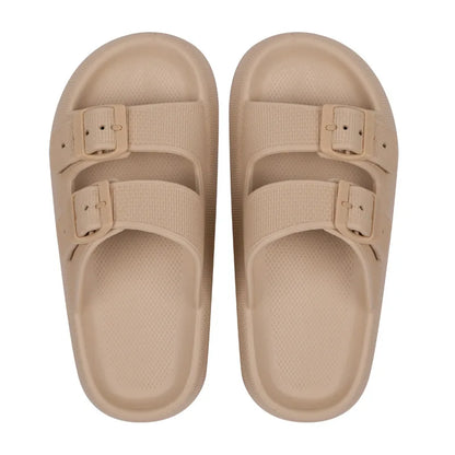 Asgard Summer Platform Sandals for Women Fashion Soft Cloud Beach Slippers with Double Buckle 2025 New Comfort EVA Flat Slides
