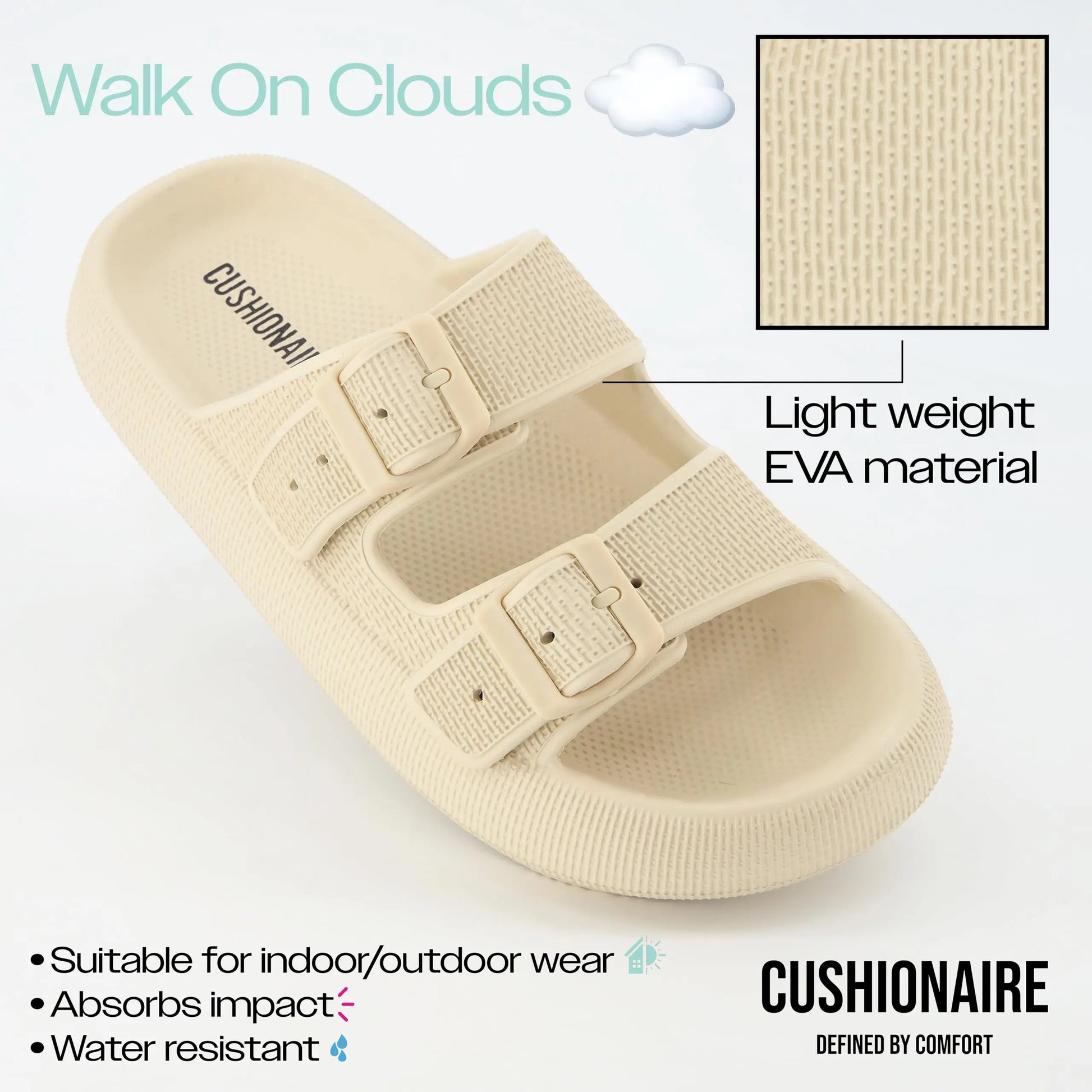Asgard Summer Platform Sandals for Women Fashion Soft Cloud Beach Slippers with Double Buckle 2025 New Comfort EVA Flat Slides